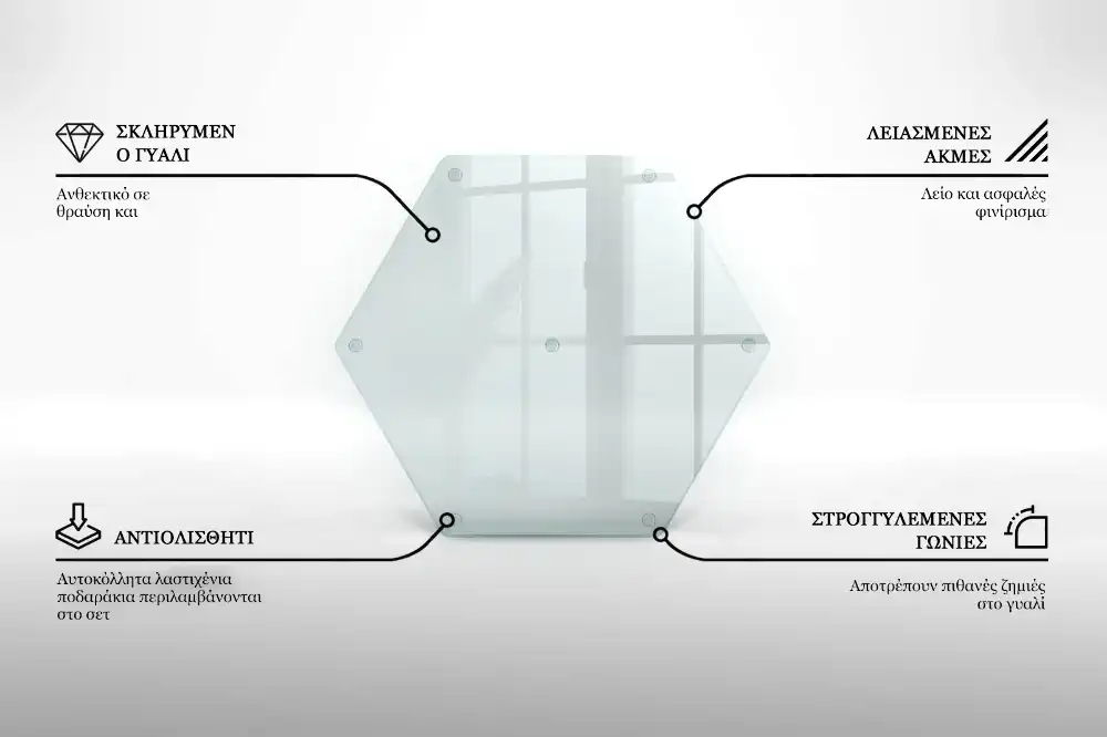 Deska szklana do krojenia transparentna heksagonalna