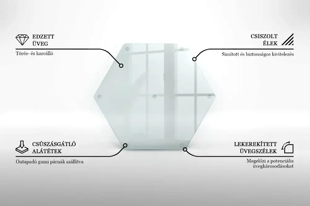 Deska szklana do krojenia transparentna heksagonalna