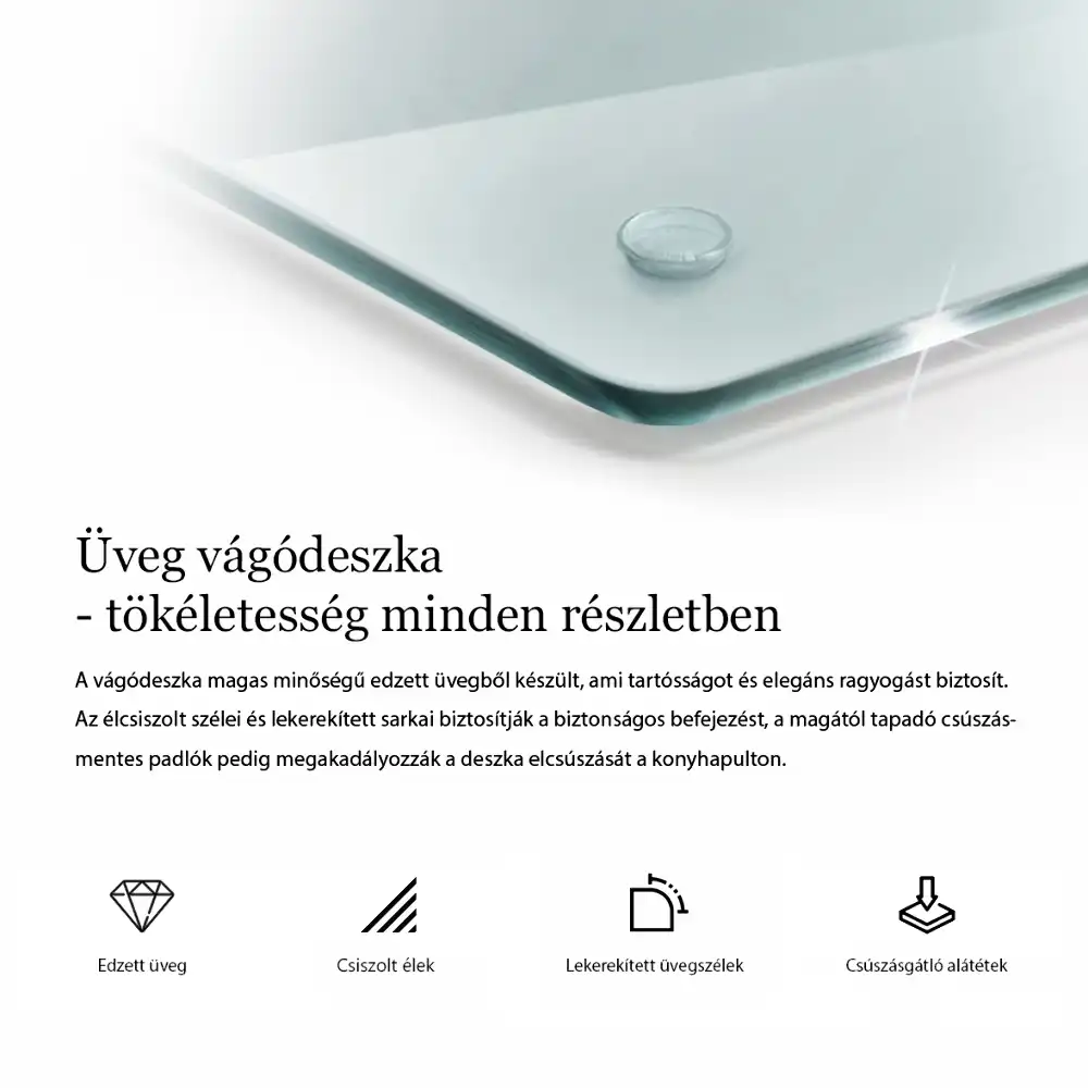 Deska szklana do krojenia transparentna heksagonalna