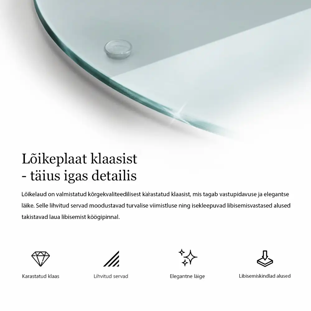 Szklana deska do krojenia okrągła transparentna
