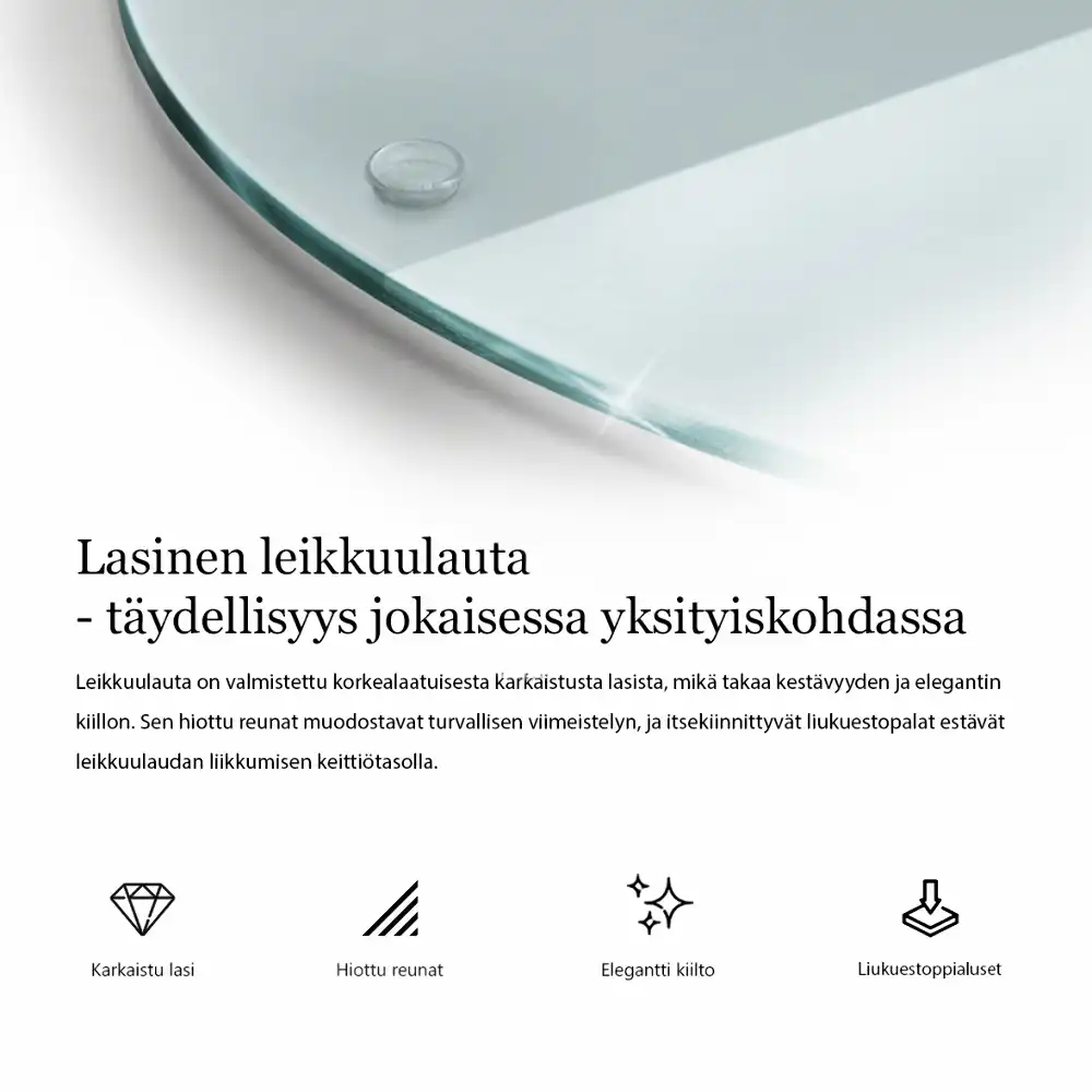 Szklana deska do krojenia okrągła transparentna