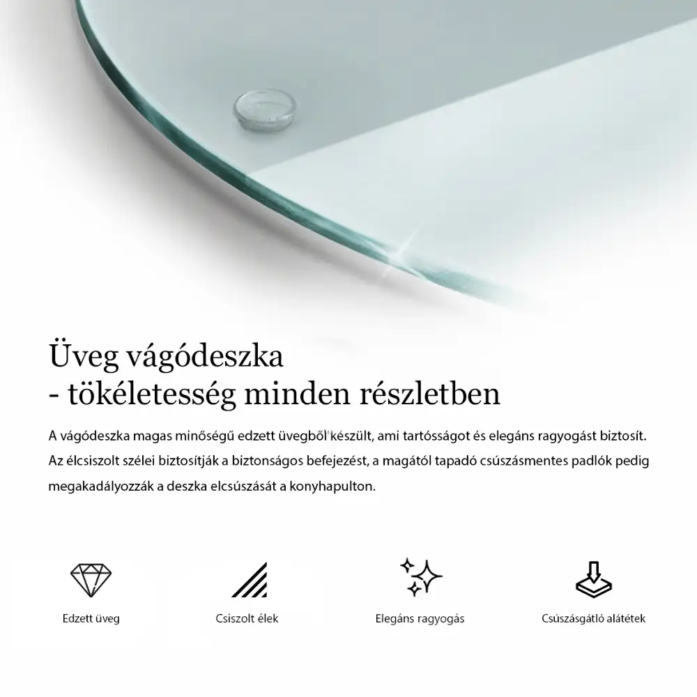 Szklana deska do krojenia okrągła transparentna