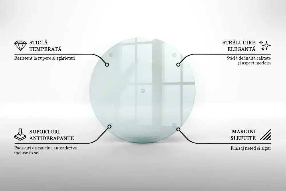 Szklana deska do krojenia okrągła transparentna