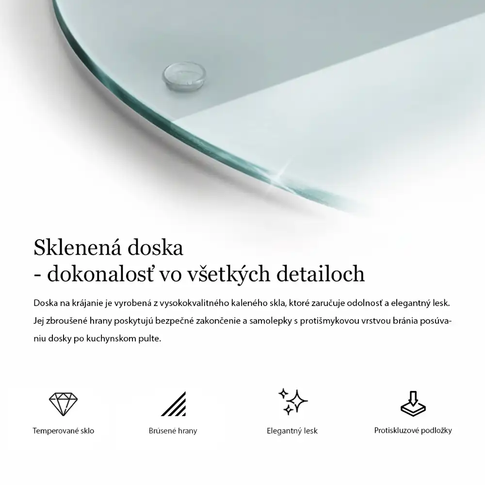 Szklana deska do krojenia okrągła transparentna