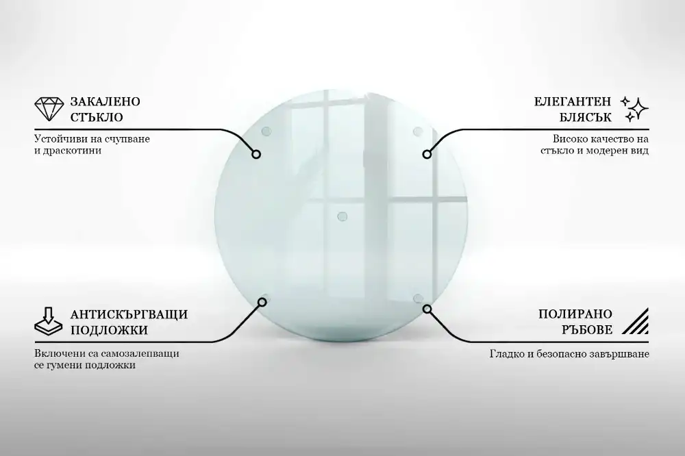 Szklana deska do krojenia okrągła transparentna