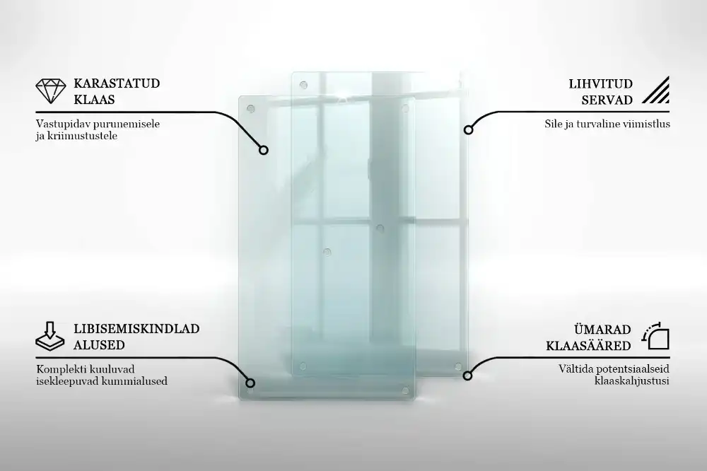 Podwójna deska kuchenna szklana transparentna