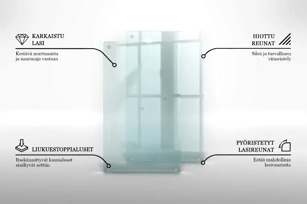 Podwójna deska kuchenna szklana transparentna