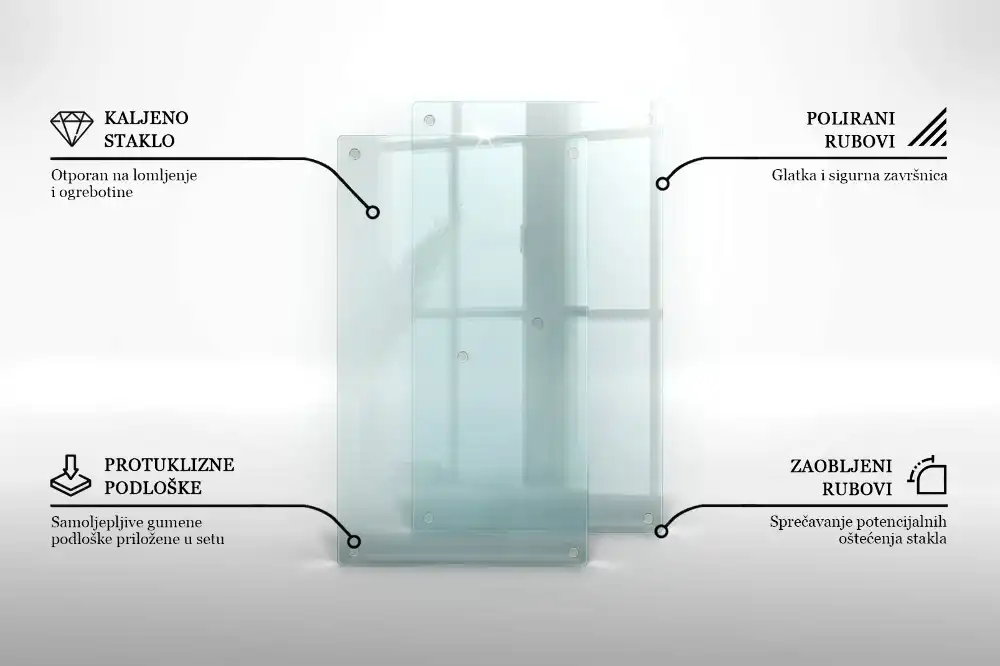 Podwójna deska kuchenna szklana transparentna