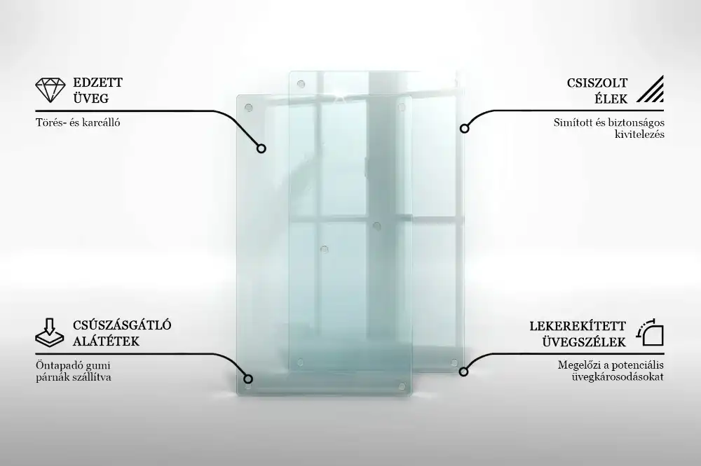 Podwójna deska kuchenna szklana transparentna