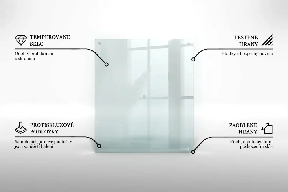 Prostokątna deska do krojenia transparentne szkło