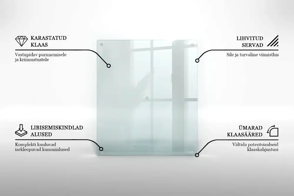 Prostokątna deska do krojenia transparentne szkło