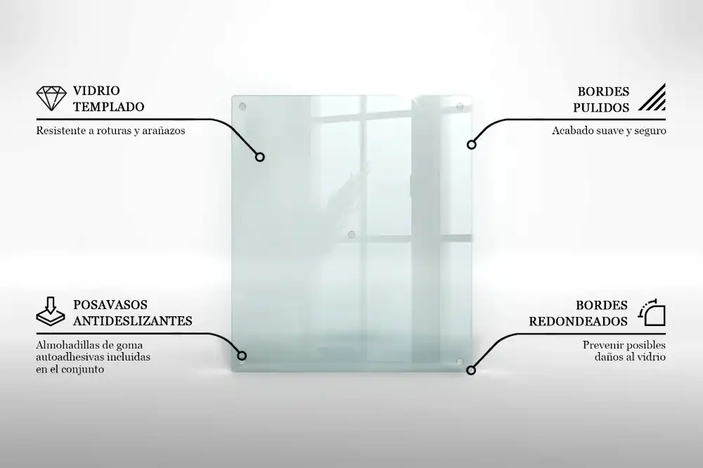 Prostokątna deska do krojenia transparentne szkło