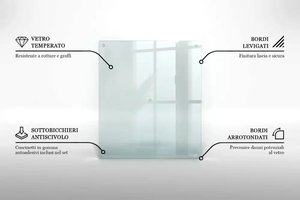 Prostokątna deska do krojenia transparentne szkło