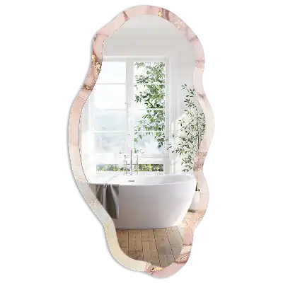 Dekoracyjne lustro z nadrukiem o nieregularnym kształcie abstrakcyjne fale