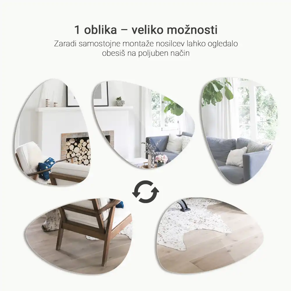 Organiczne lustro na ścianę nietypowy kształt