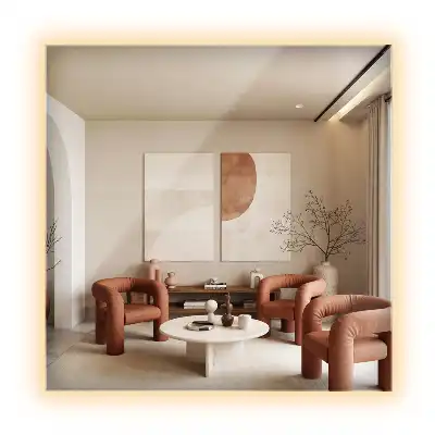 Lustro kwadratowe w stylu modernistycznym z podświetleniem LED