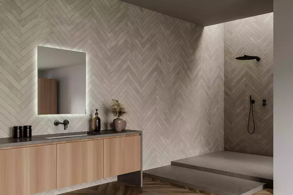 Lustro kwadratowe w stylu modernistycznym z podświetleniem LED