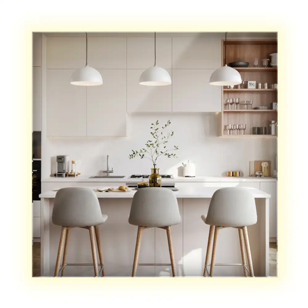 Lustro kwadratowe w stylu modernistycznym z podświetleniem LED