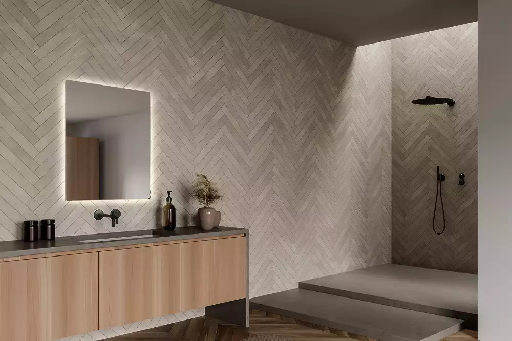 Lustro kwadratowe w stylu modernistycznym z podświetleniem LED