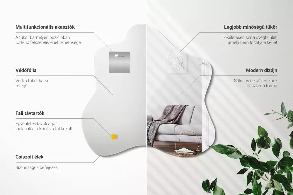 Lustro kleks wiszące w oryginalnym stylu