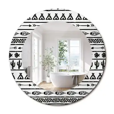 Lustro dekoracyjne okrągłe minimalistyczne boho