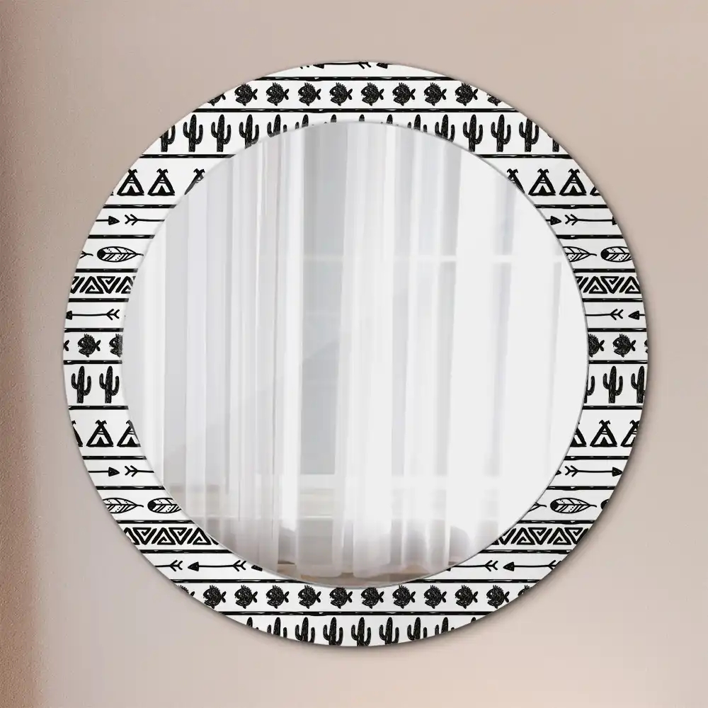 Lustro dekoracyjne okrągłe minimalistyczne boho