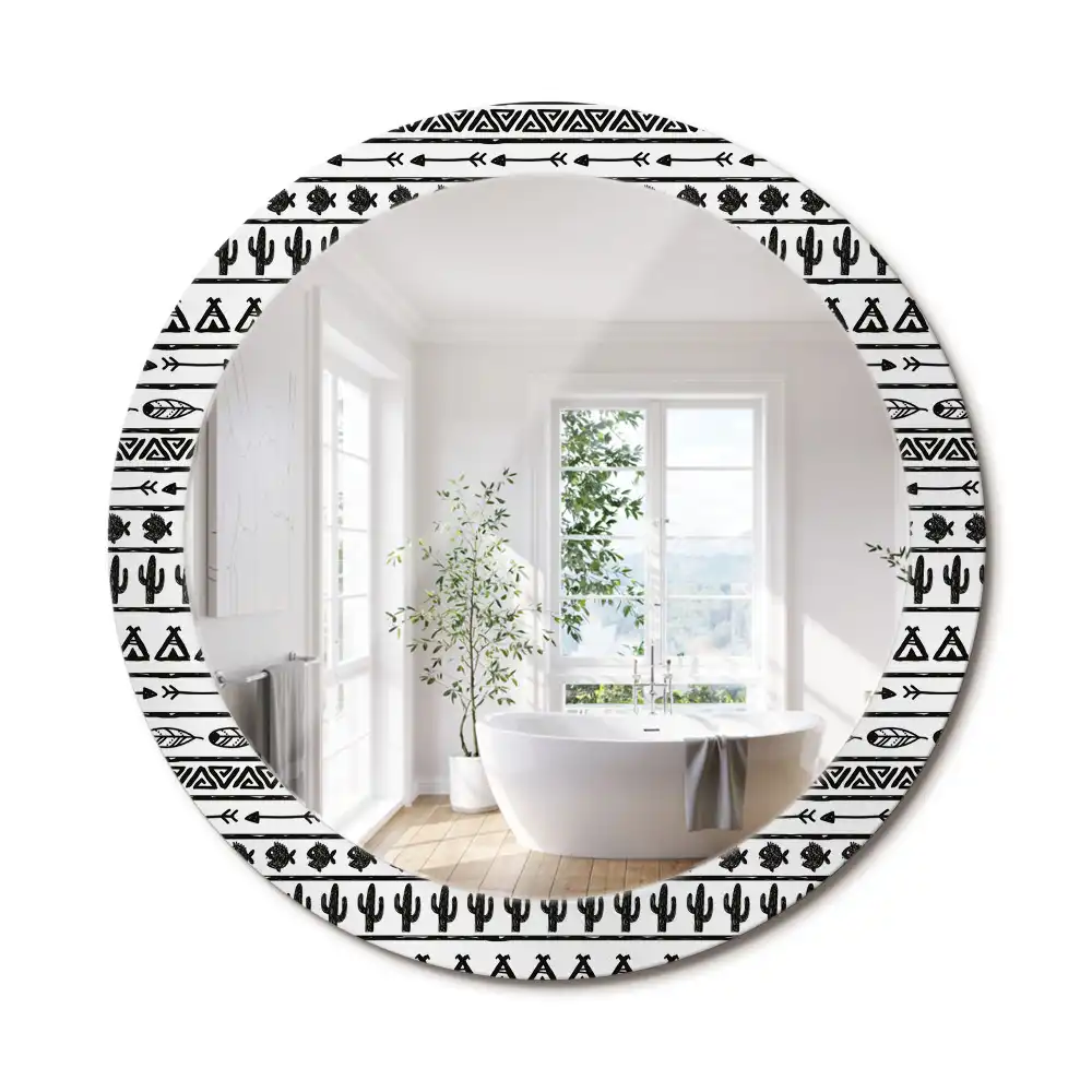 Lustro dekoracyjne okrągłe minimalistyczne boho