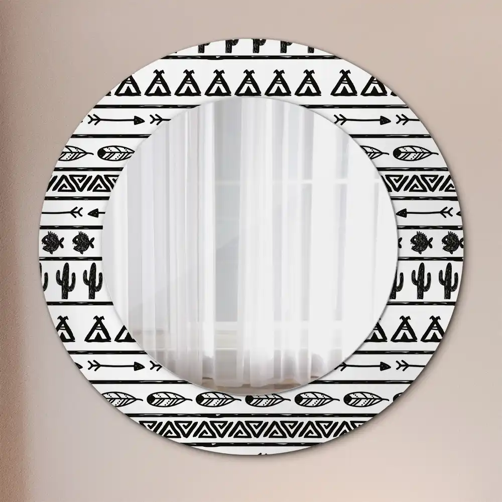 Lustro dekoracyjne okrągłe minimalistyczne boho