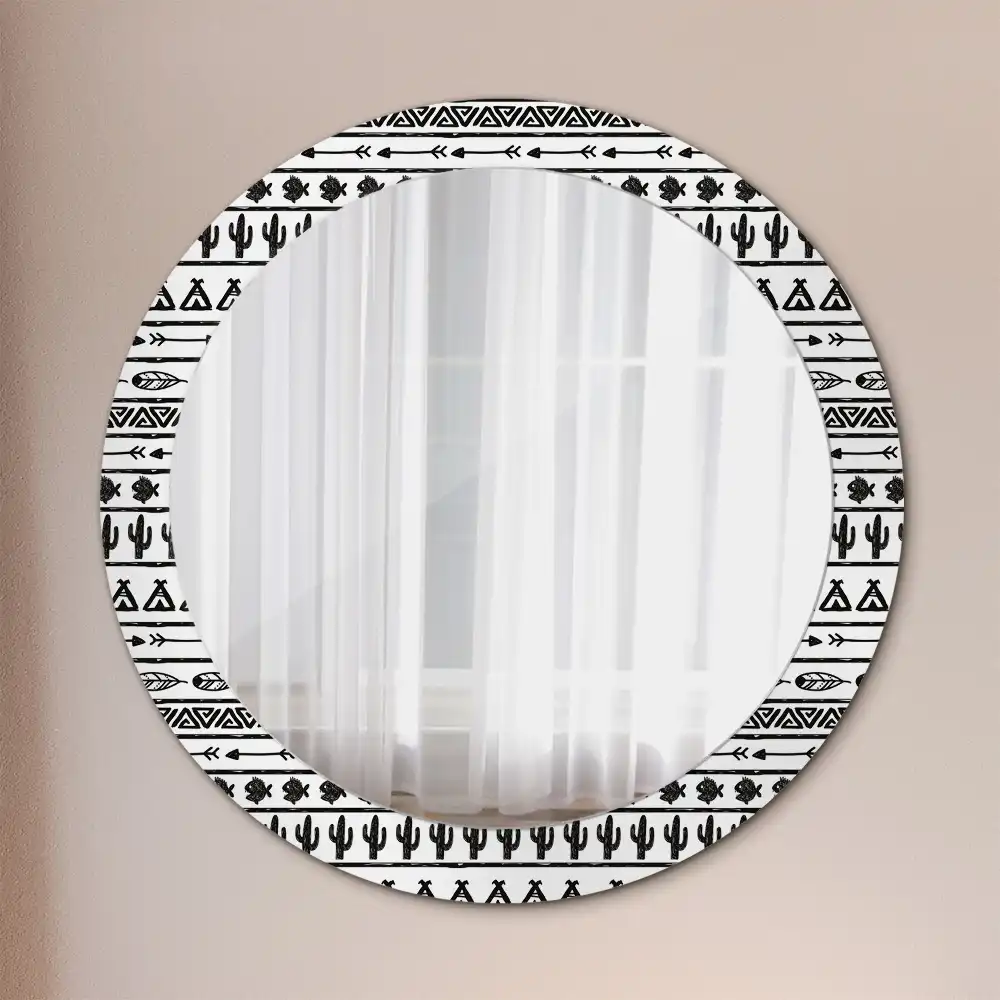Lustro dekoracyjne okrągłe minimalistyczne boho