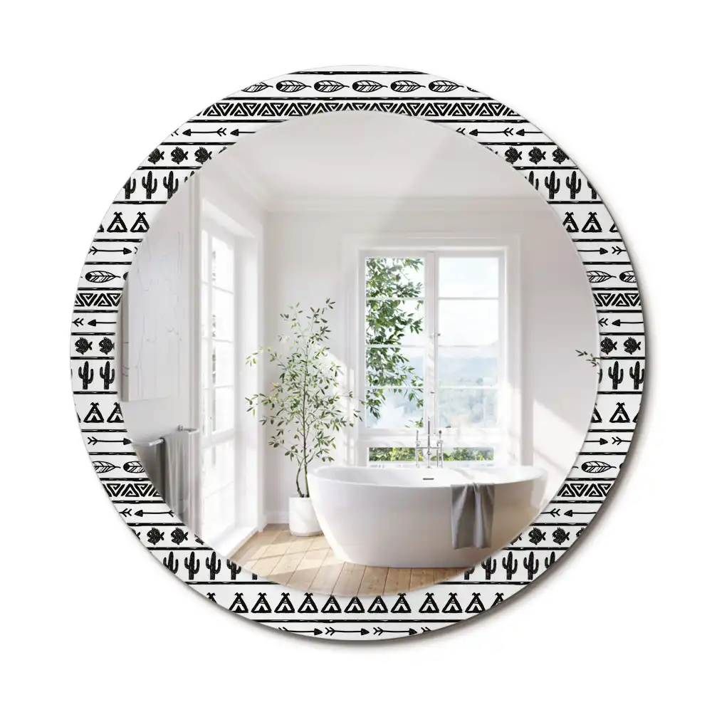 Lustro dekoracyjne okrągłe minimalistyczne boho