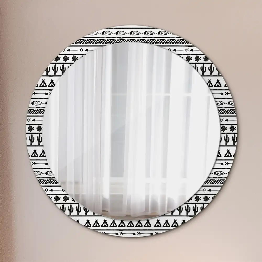 Lustro dekoracyjne okrągłe minimalistyczne boho