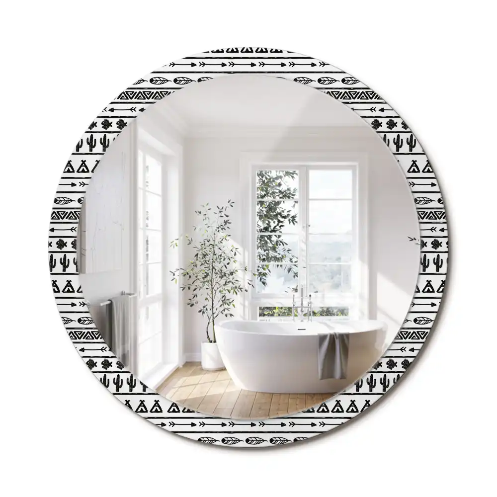 Lustro dekoracyjne okrągłe minimalistyczne boho