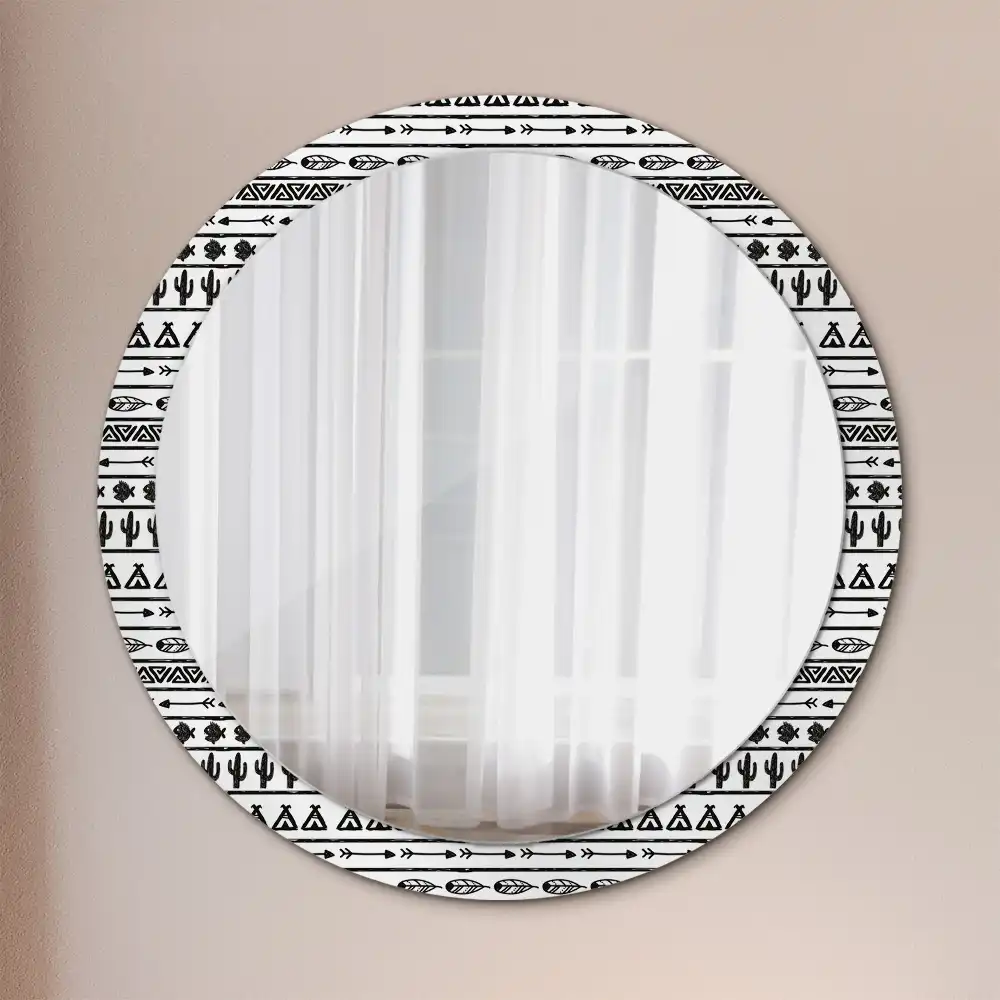 Lustro dekoracyjne okrągłe minimalistyczne boho