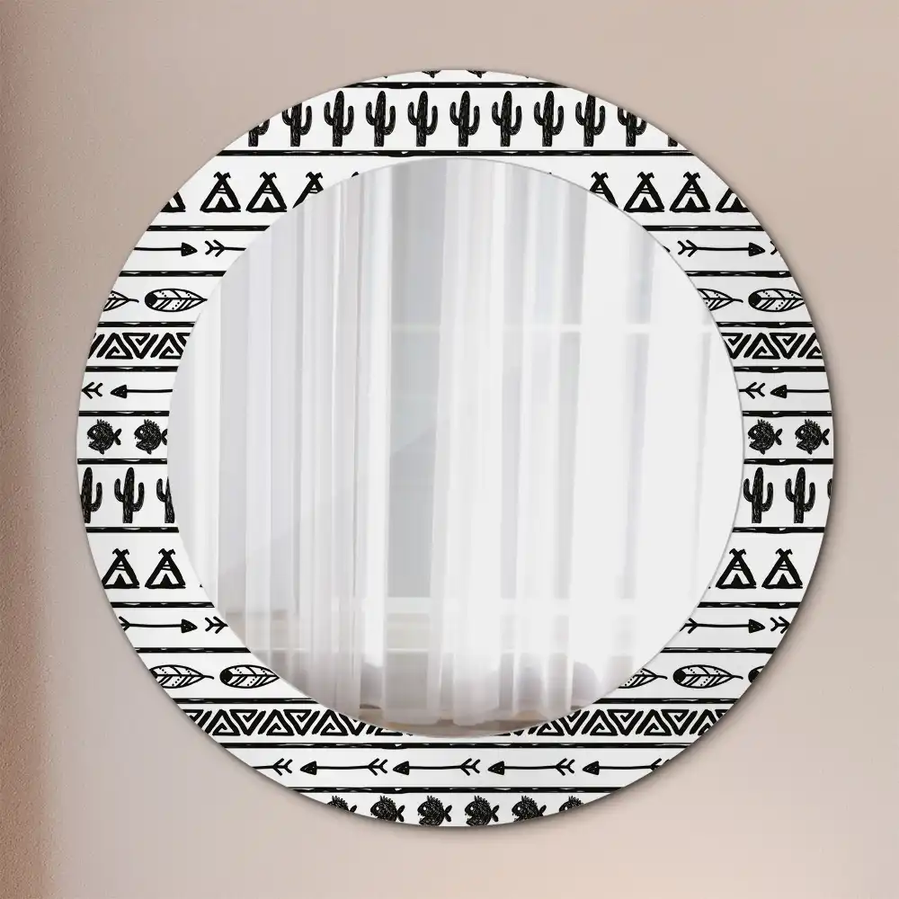 Lustro dekoracyjne okrągłe minimalistyczne boho
