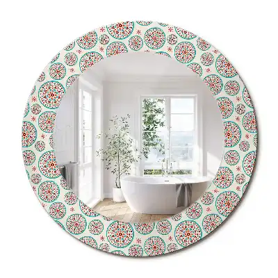 Lustro dekoracyjne okrągłe deseń boho