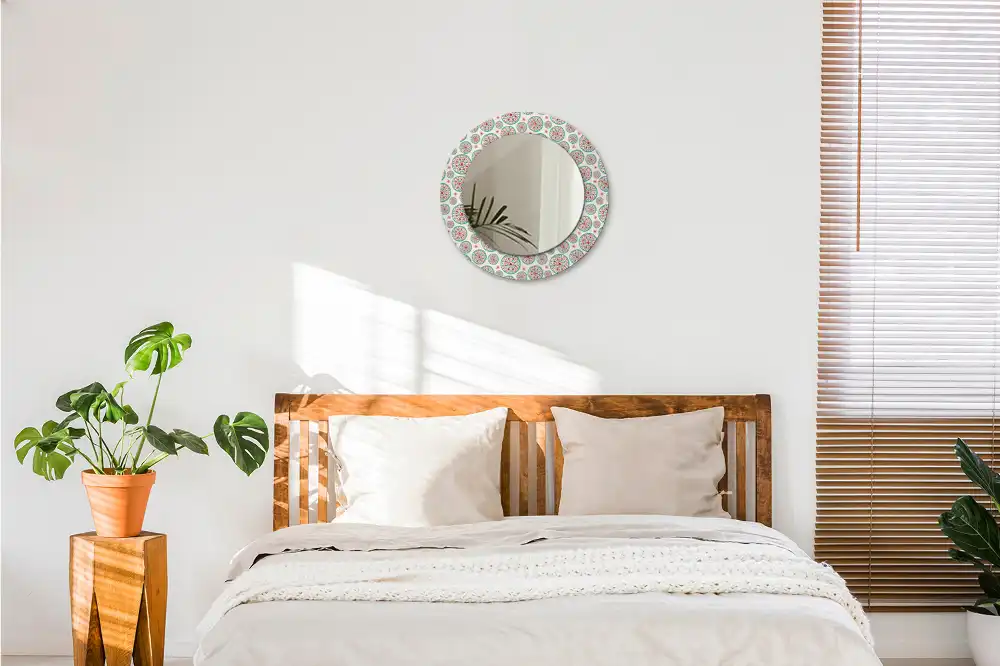 Lustro dekoracyjne okrągłe deseń boho