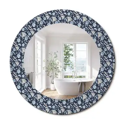 Lustro z nadrukiem okrągłe deseń boho