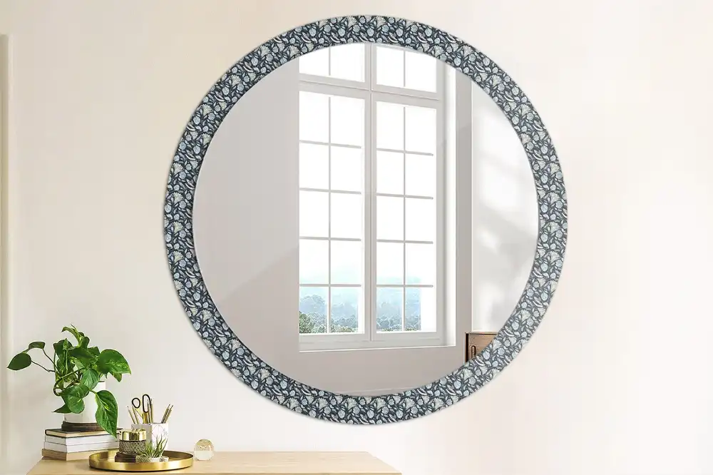 Lustro z nadrukiem okrągłe deseń boho
