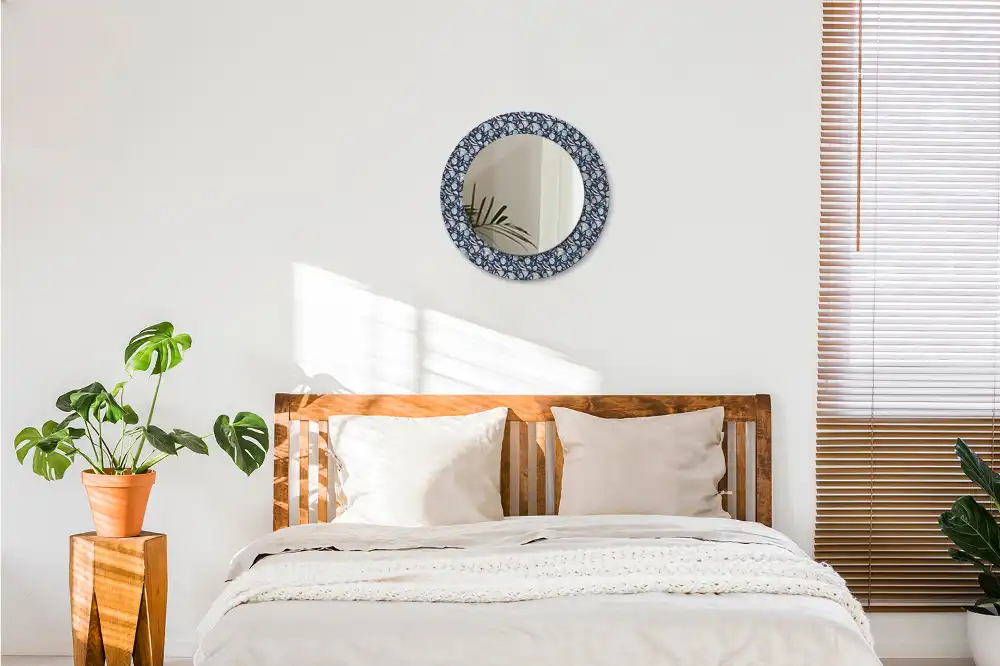Lustro z nadrukiem okrągłe deseń boho