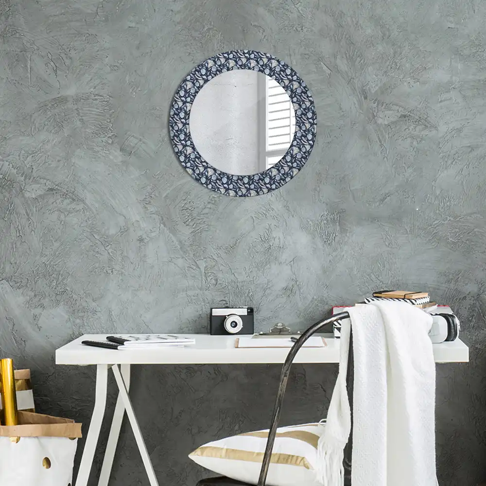Lustro z nadrukiem okrągłe deseń boho