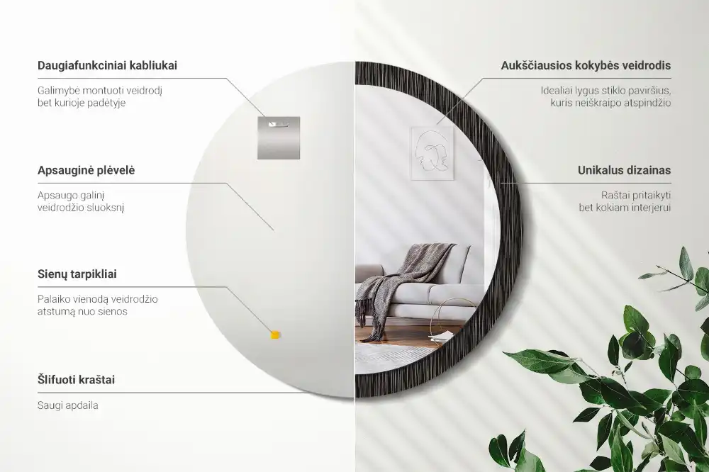 Lustro dekoracyjne okrągłe motyw abstrakcyjny