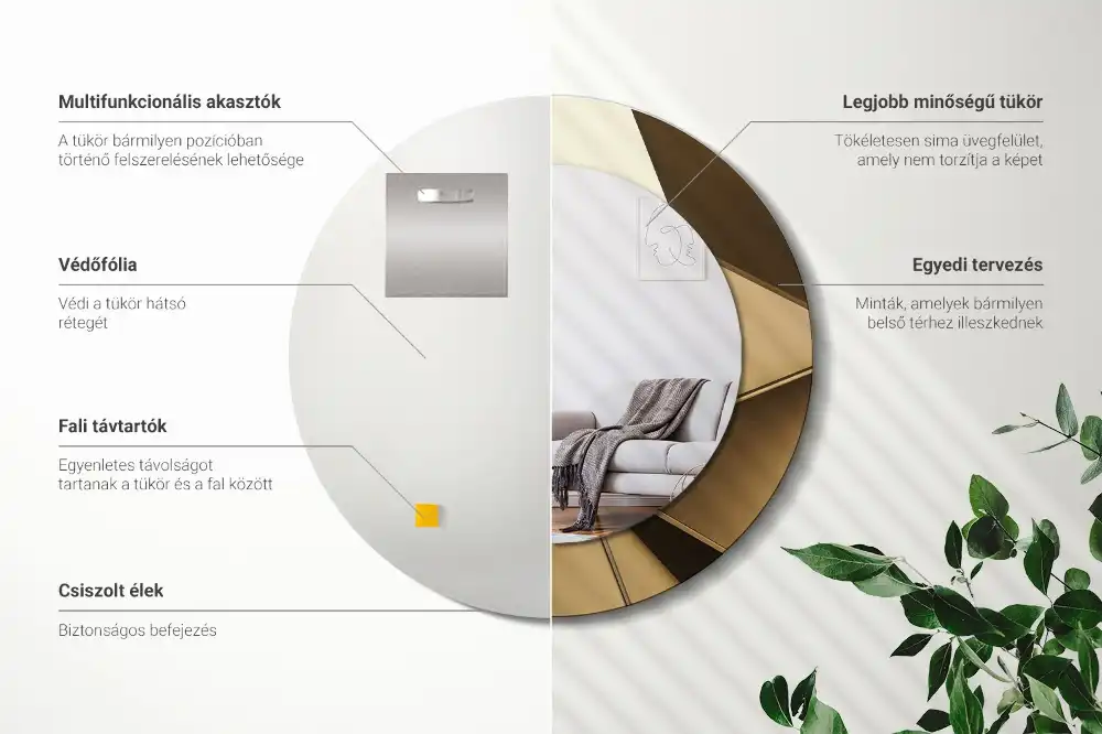 Lustro dekoracyjne okrągłe abstrakcja nowoczesna