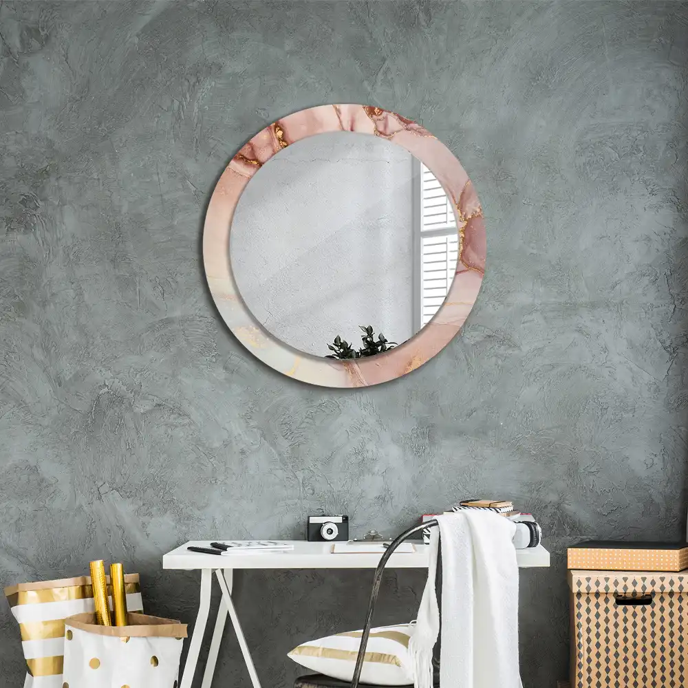 Lustro ścienne dekoracyjne okrągłe płynna abstrakcja