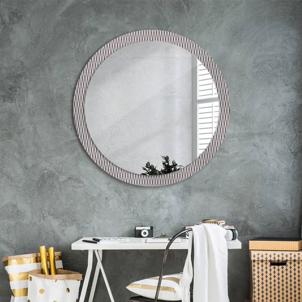 Lustro z nadrukiem dekoracyjne okrągłe wzór w kropki geometryczne