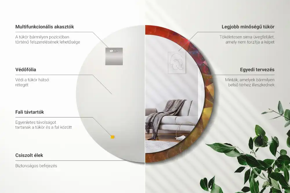 Lustro dekoracyjne okrągłe abstrakcyjna spirala