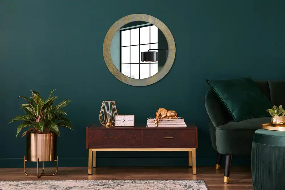 Lustro dekoracyjne okrągłe wzór w stylu loft