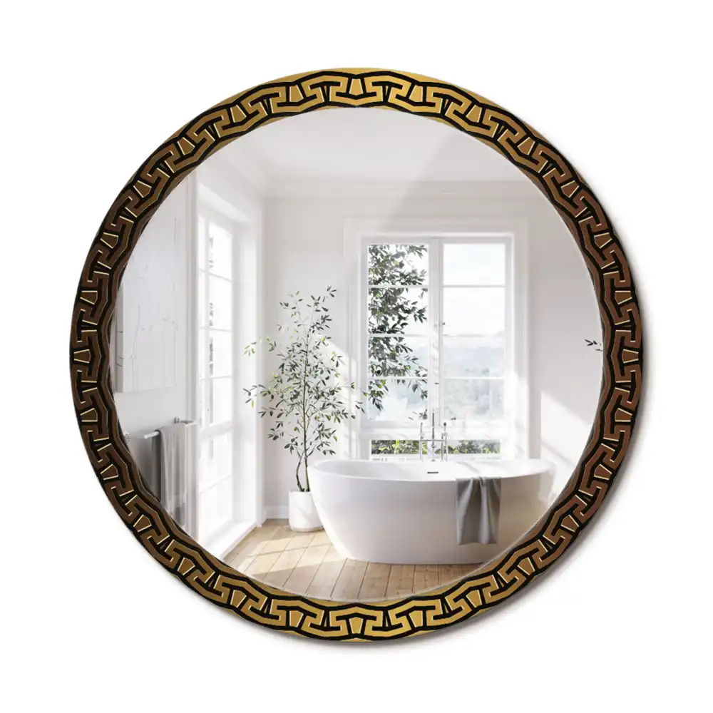 Lustro z nadrukiem okrągłe ornament grecki