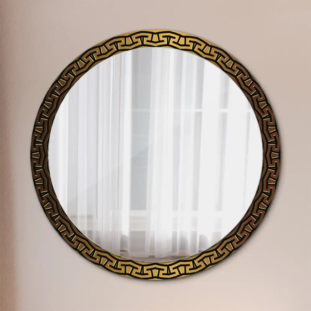 Lustro z nadrukiem okrągłe ornament grecki
