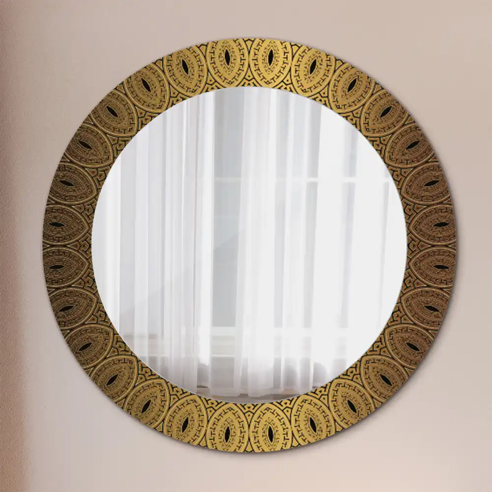 Lustro z nadrukiem okrągłe ornament grecki