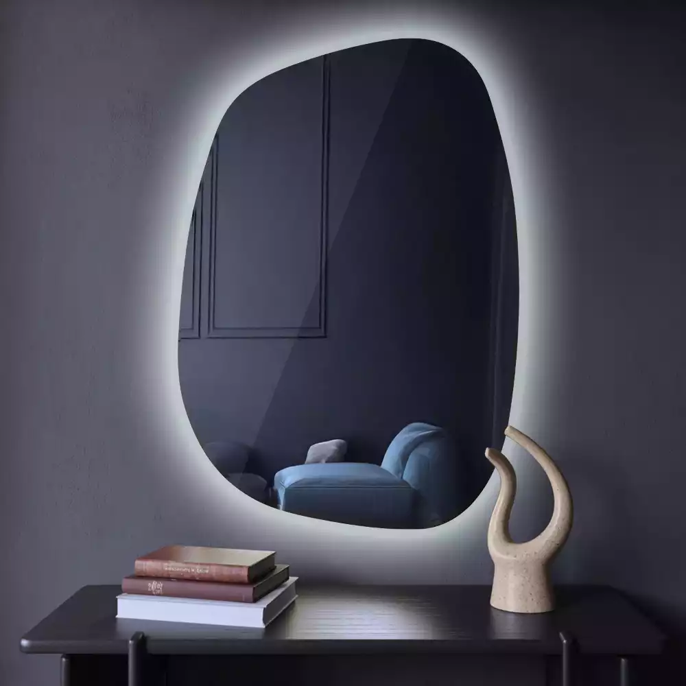 Lustro LED o kształcie nieregularnej plamy